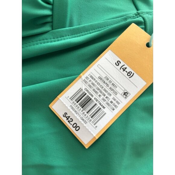 NWT Kona Sol Womens Size S Green One Piece Swimsuit Ruched Full Seat Coverage - Picture 6 of 6